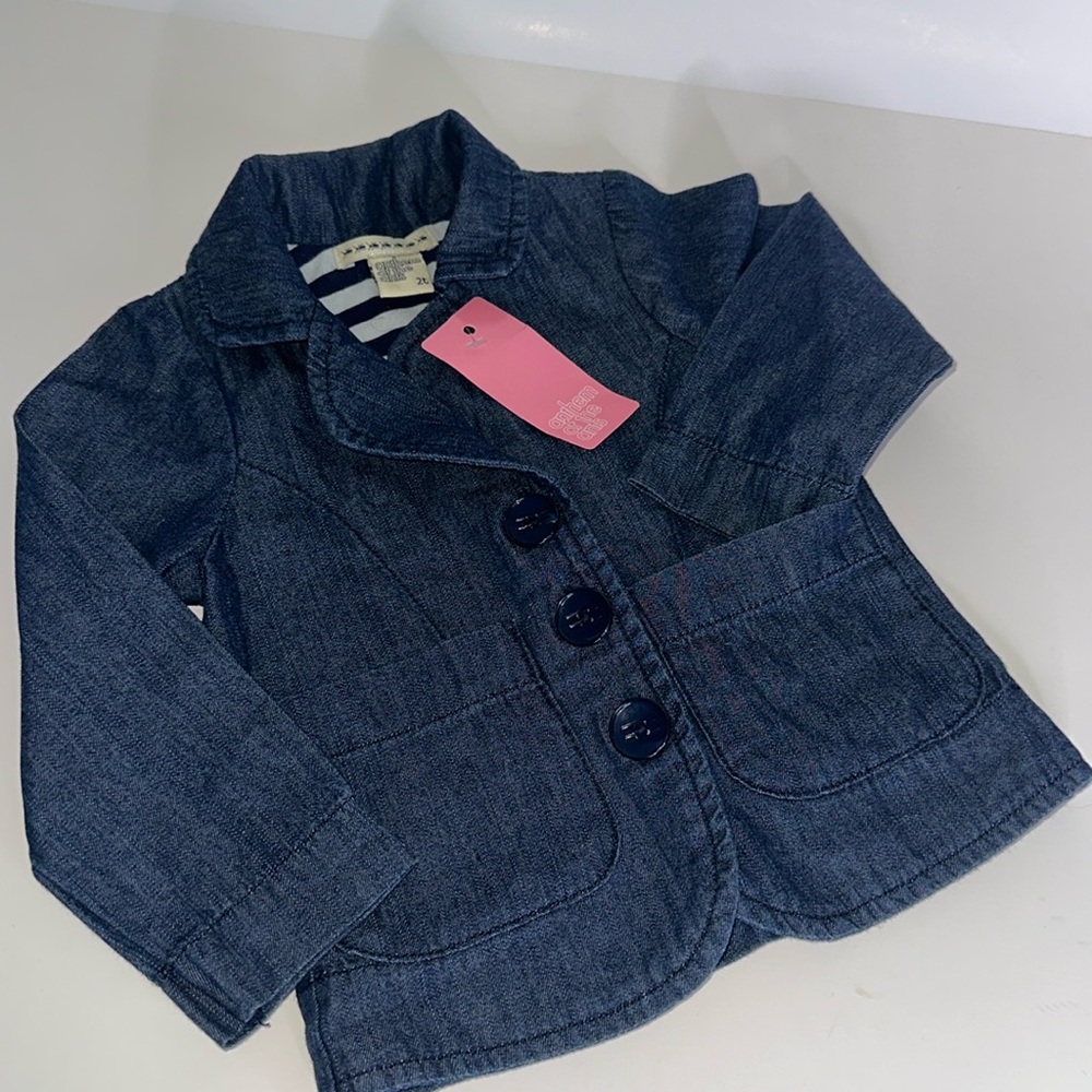 Anthem of Ants Girls Denim Blue Blazer 2T